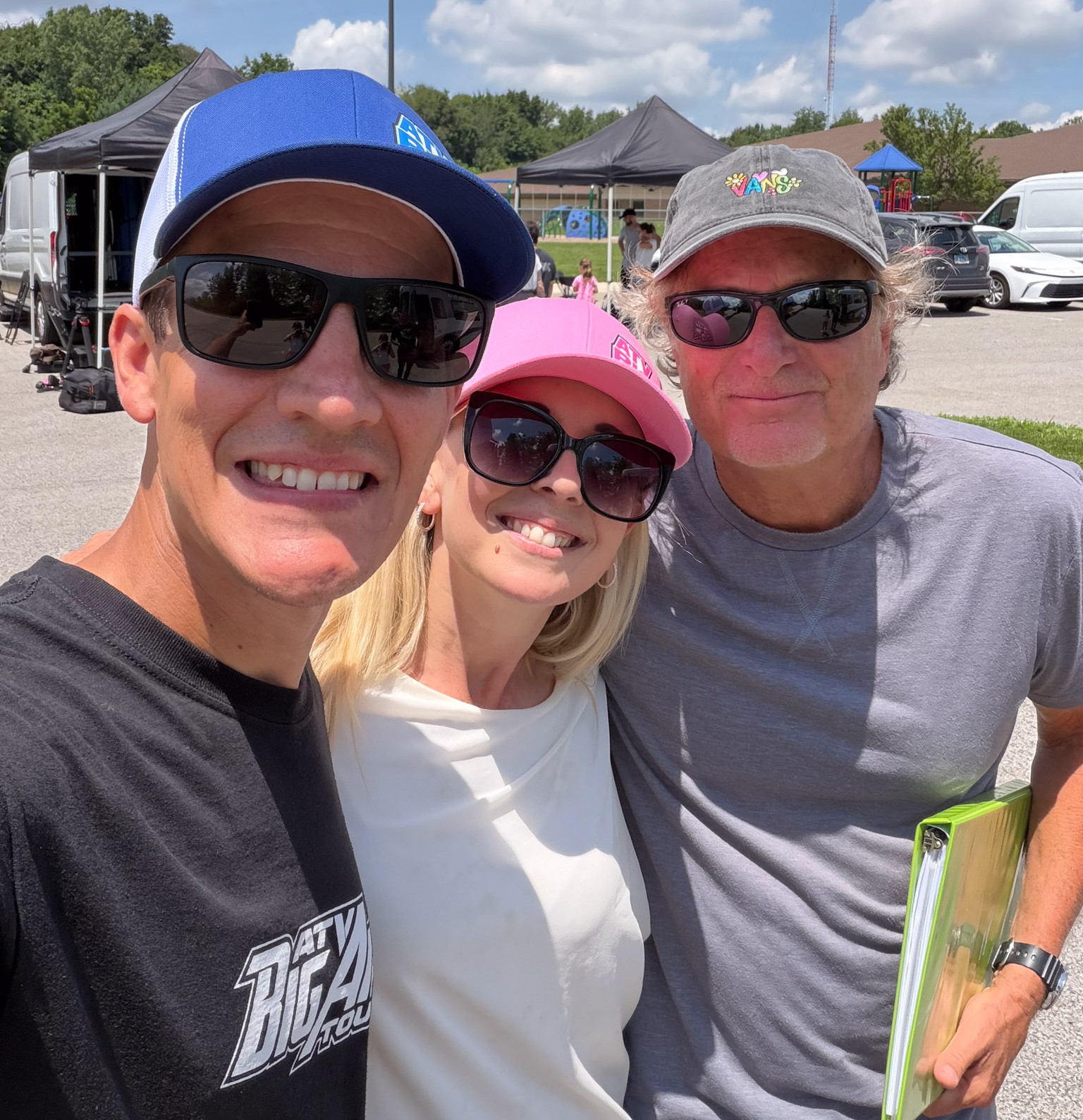 Derek & Larissa Guetter with Skateboarding Legend, Stacy Peralta on set filming for OpenAI