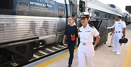 En el primer viaje gratuito del Tren Interoceánico de Juchitán a Ixtepec se realizó en media hora
