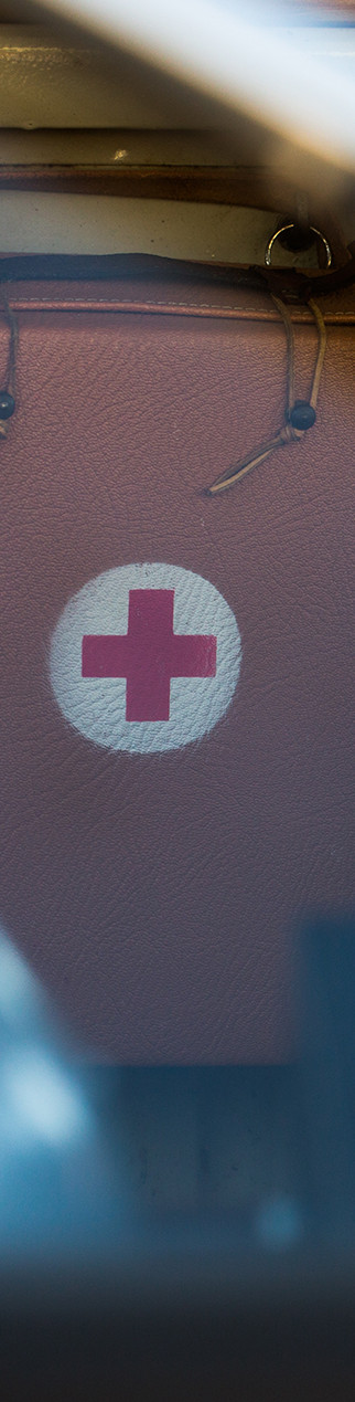 First Aid box on pink BG