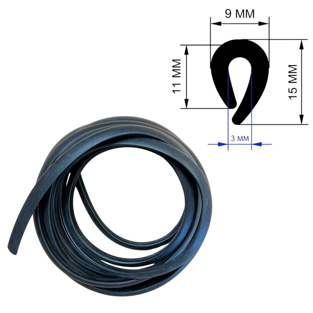 Small Rubber Trim Channel - 1 Window (4 Meters)