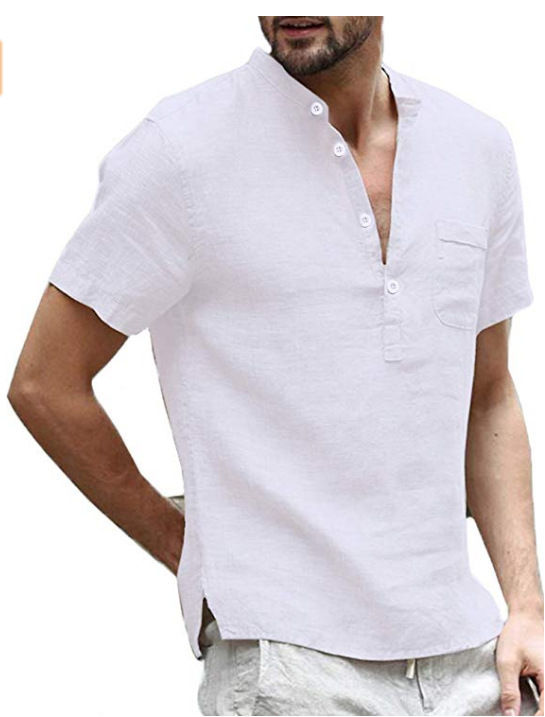 Casual Linen Half-Sleeve Shirt for Men