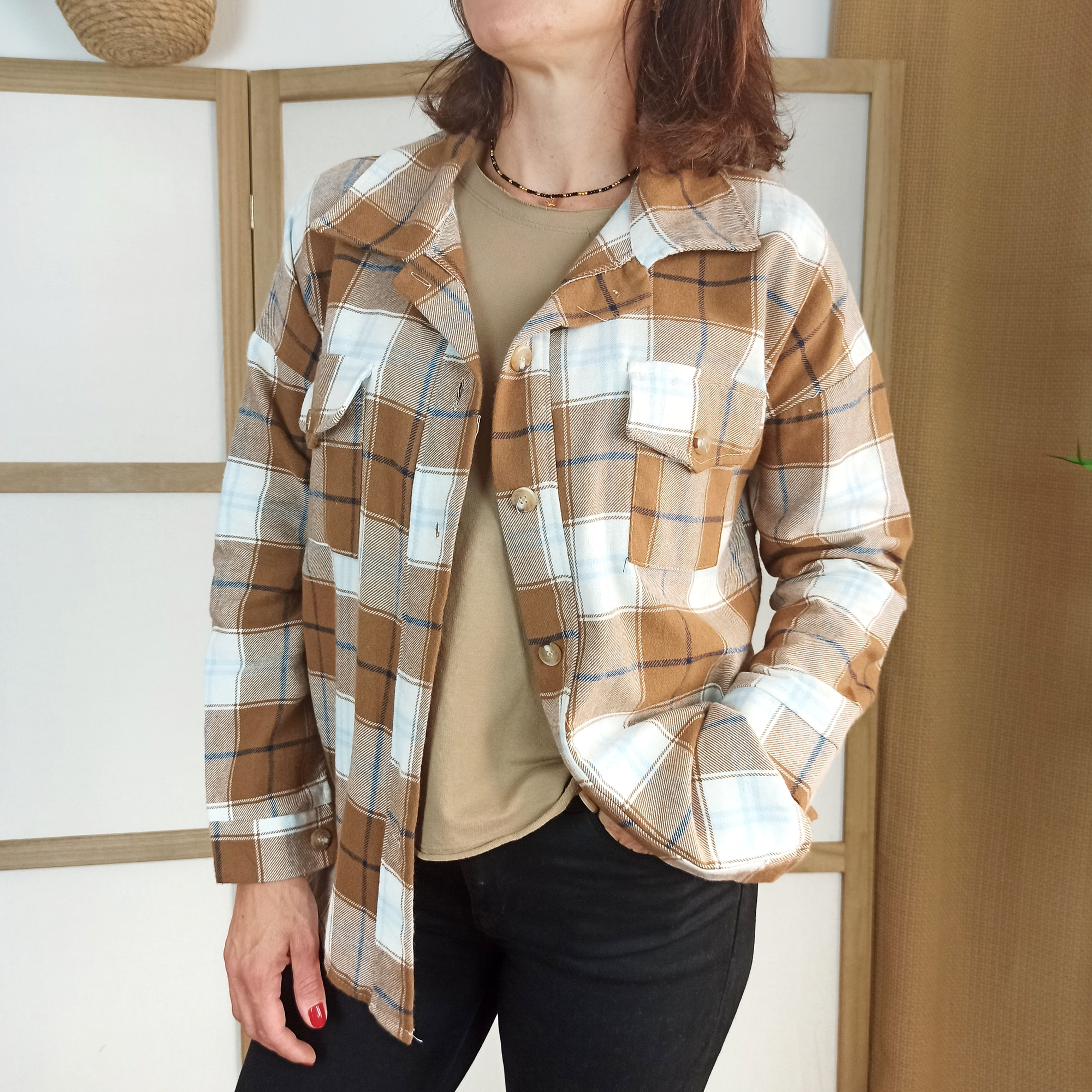 Sobrecamisa Franela Camel.