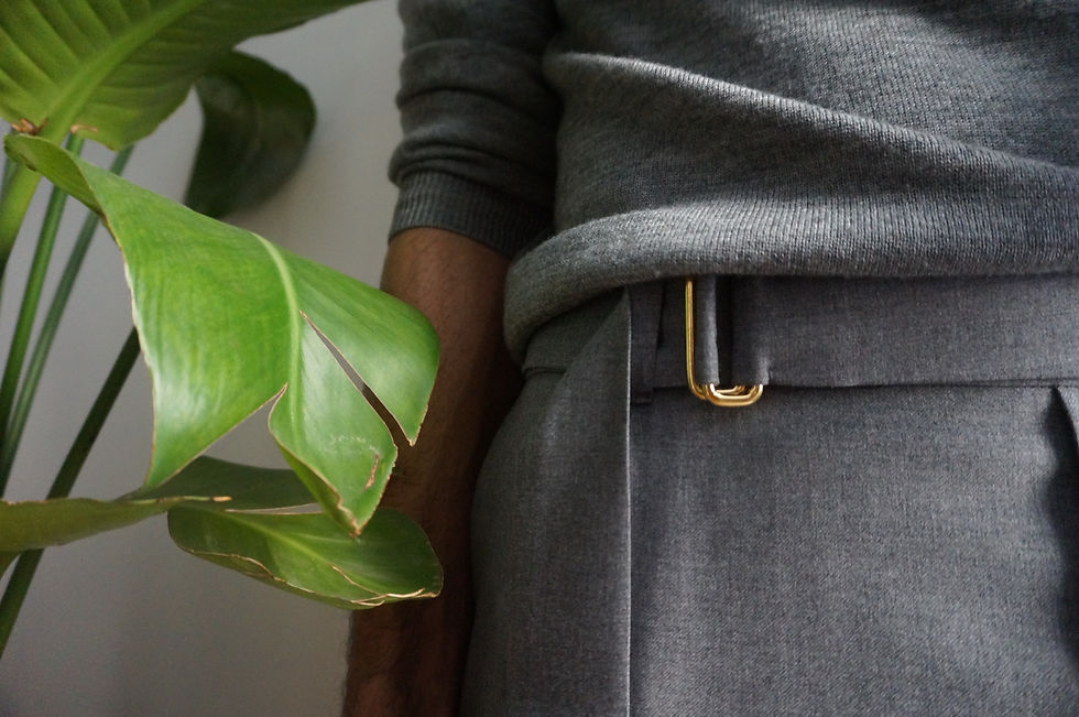 Miniature : PANTALON COUPE DROITE - BANDES CONTRASTÉES BLANCHE ET NOIRE