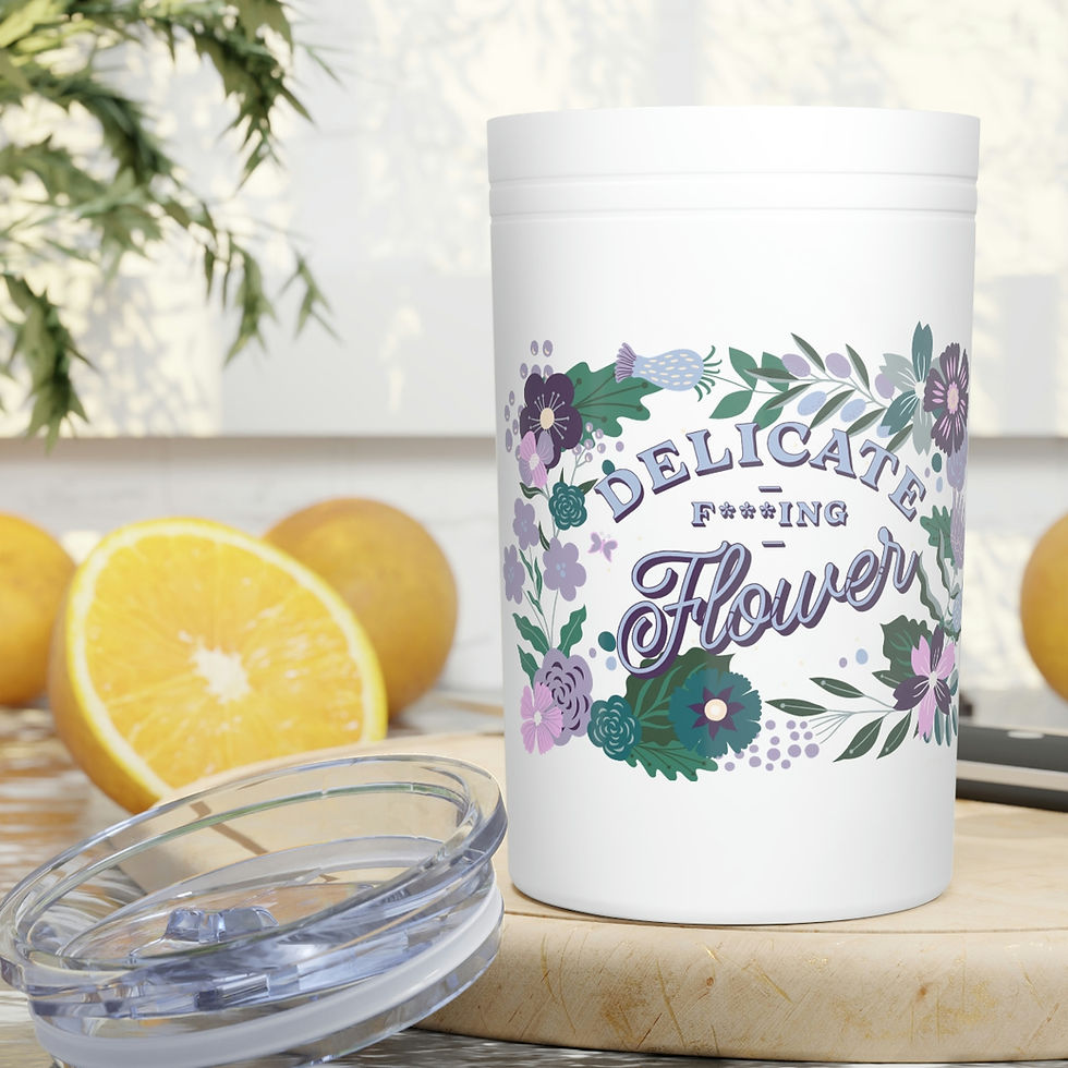 Thumbnail: Delicate Flower Vacuum Insulated Tumbler, 11oz