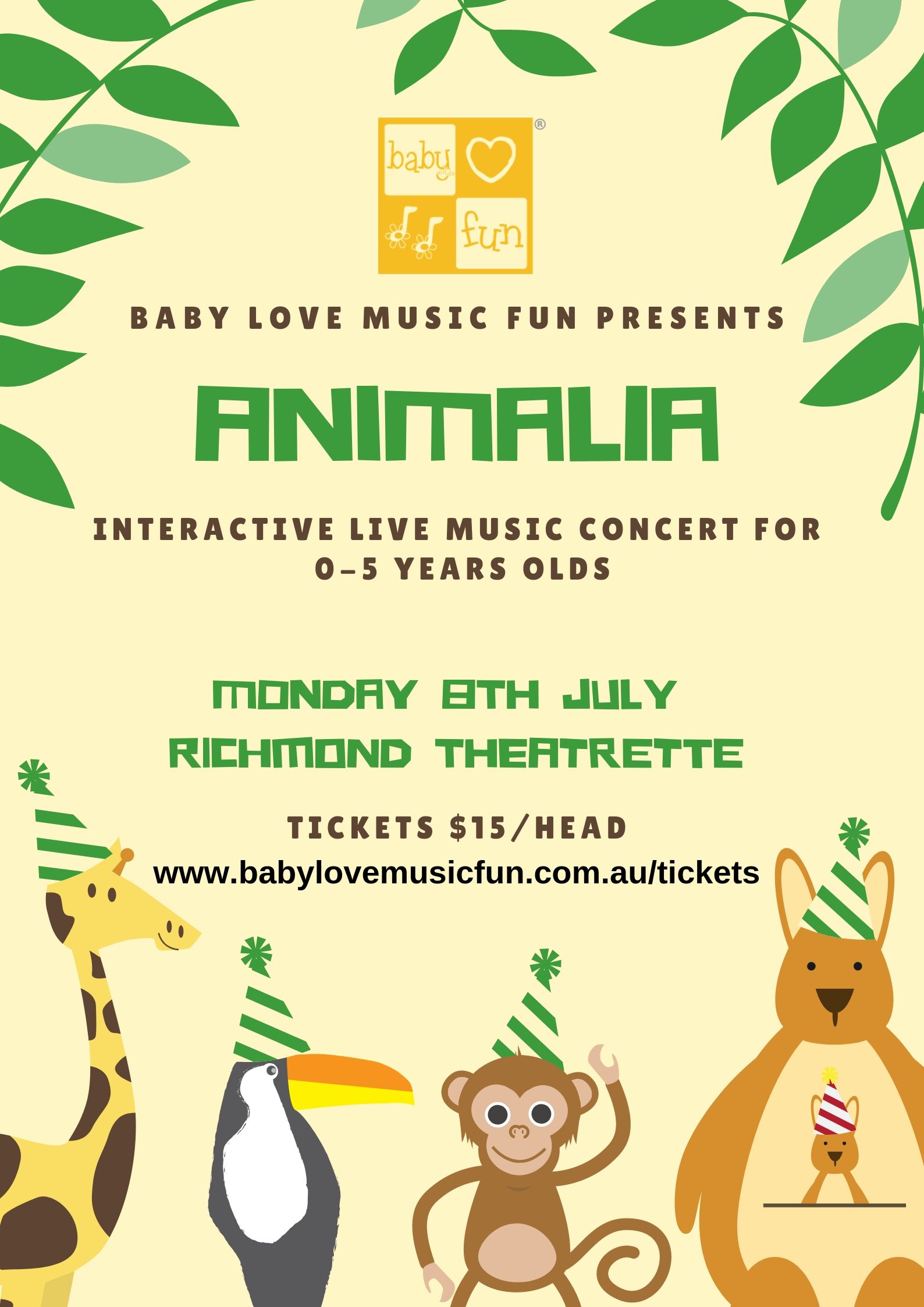 Animalia Music Concert Monday 8 July
