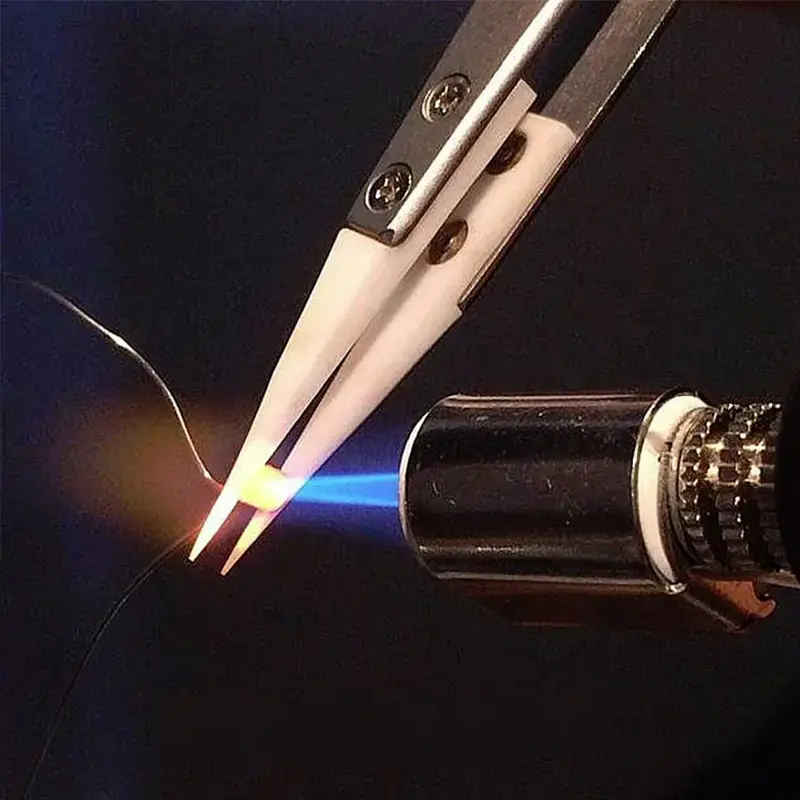 Thumbnail: Ceramic Tweezers for Electronics with Stainless Steel Handle