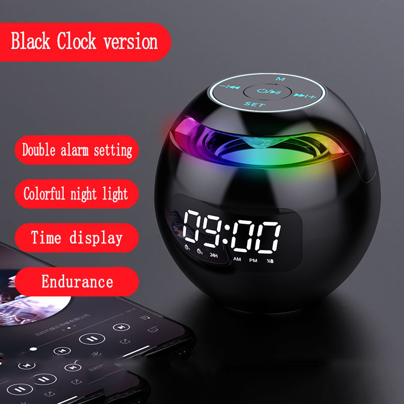 Mini Portable Colorful Bluetooth Alarm Clock Speaker