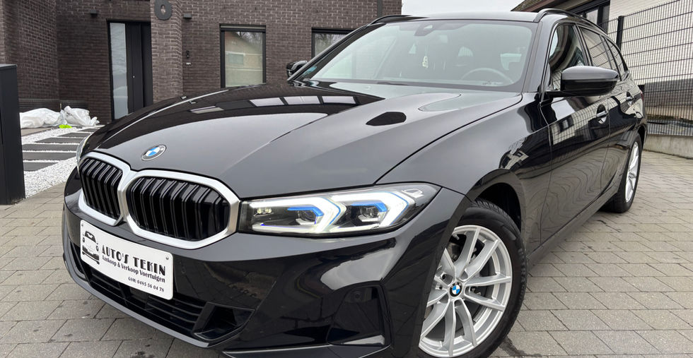 BMW 318d Touring 2023 vooraanzicht met BMW Laserlight en sportieve lichtmetalen velgen