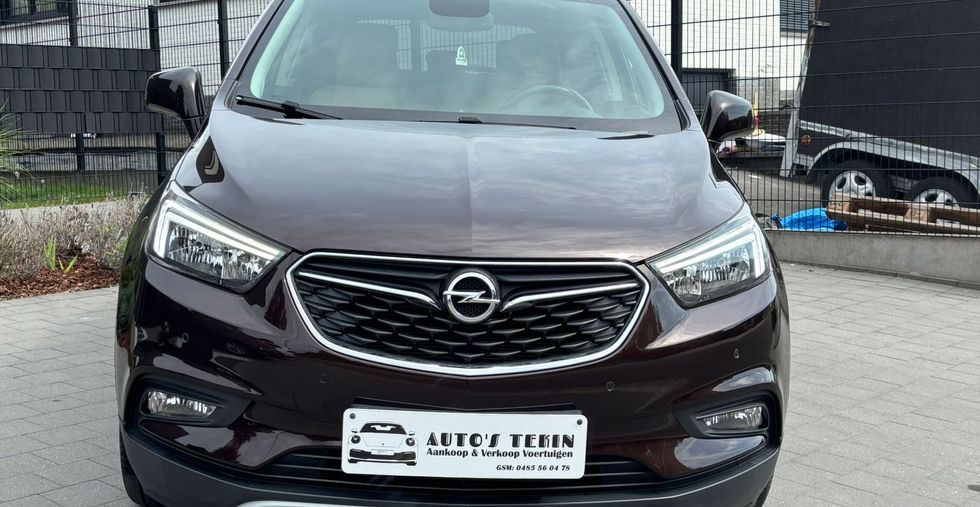 Opel Mokka X 1.4 Turbo Benzine 2016 vooraanzicht met LED-verlichting en compacte SUV uitstraling