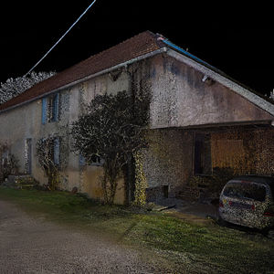 Scan 3D LiDAR d'une ancienne ferme à Déservillers, dans le Haut-Doubs