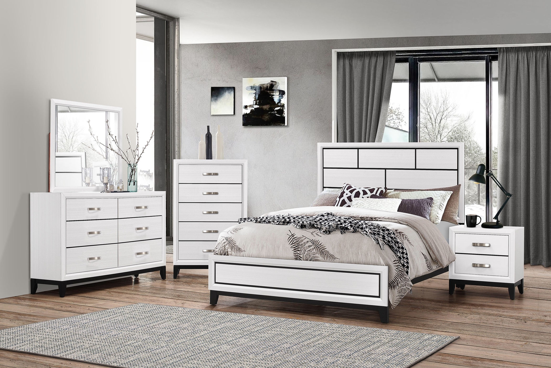Akerson White 5 Pc Bedroom Set