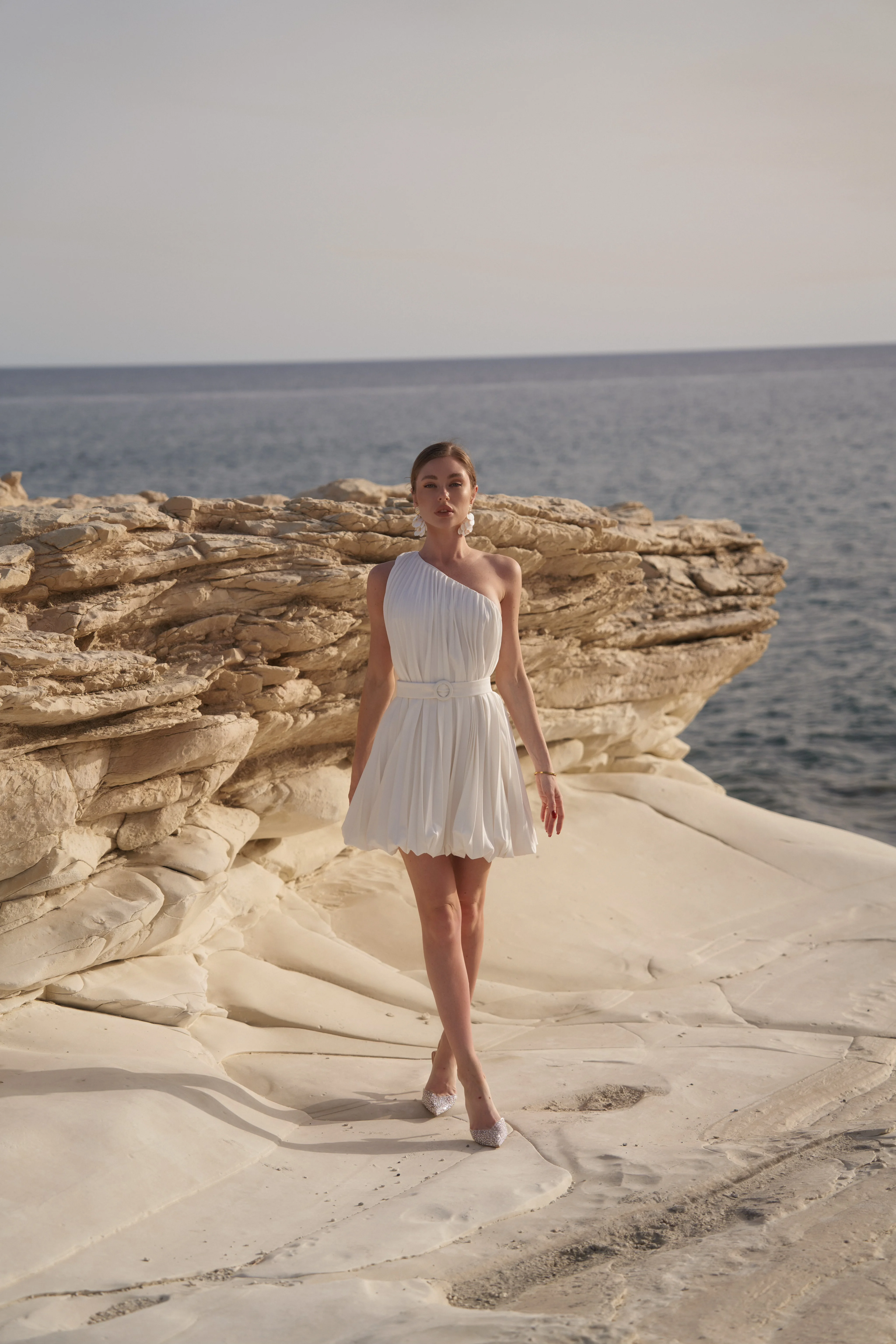 Saint Tropez outfit bubble hem mini dress Bon bon elegant European summer look