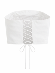 White bustier top back with lacing by Repulo's brand