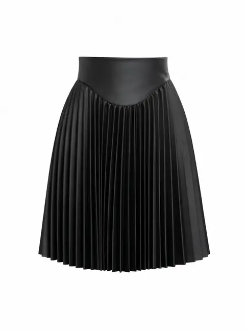 Eco Leather Pleated Mini skirt with high waist by Repulo's brand