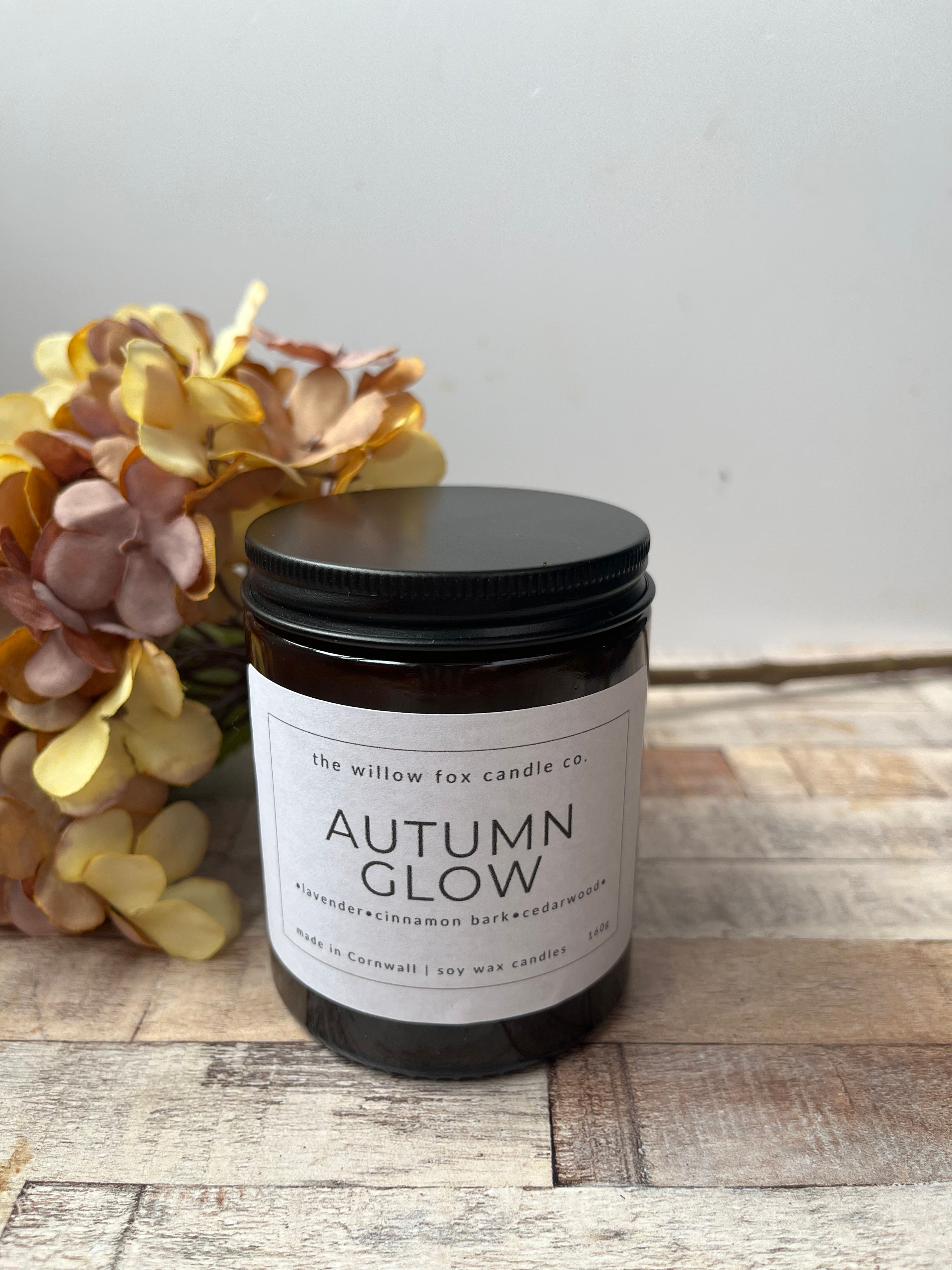autumn glow essential oil soy candle
