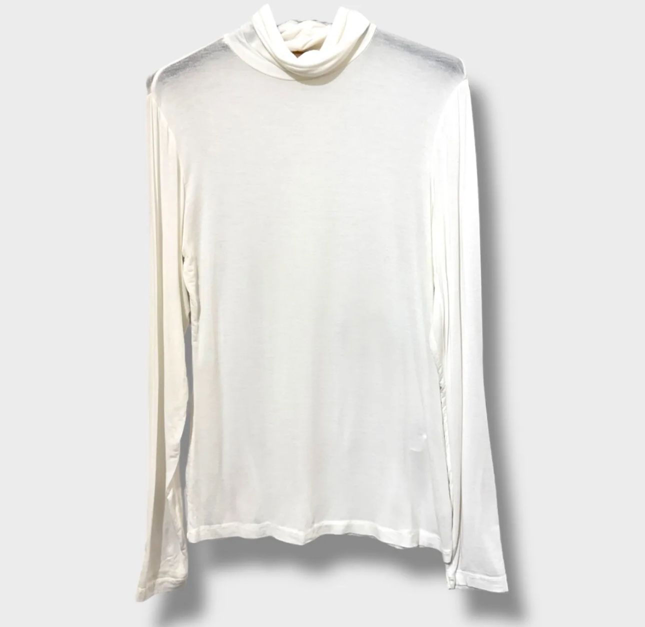 Top cashmere coll roulé ecru
