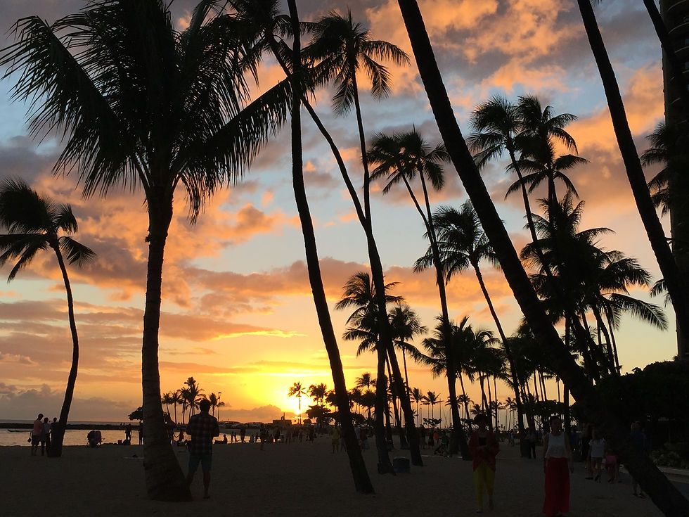 Sunset at beach at the Hilton