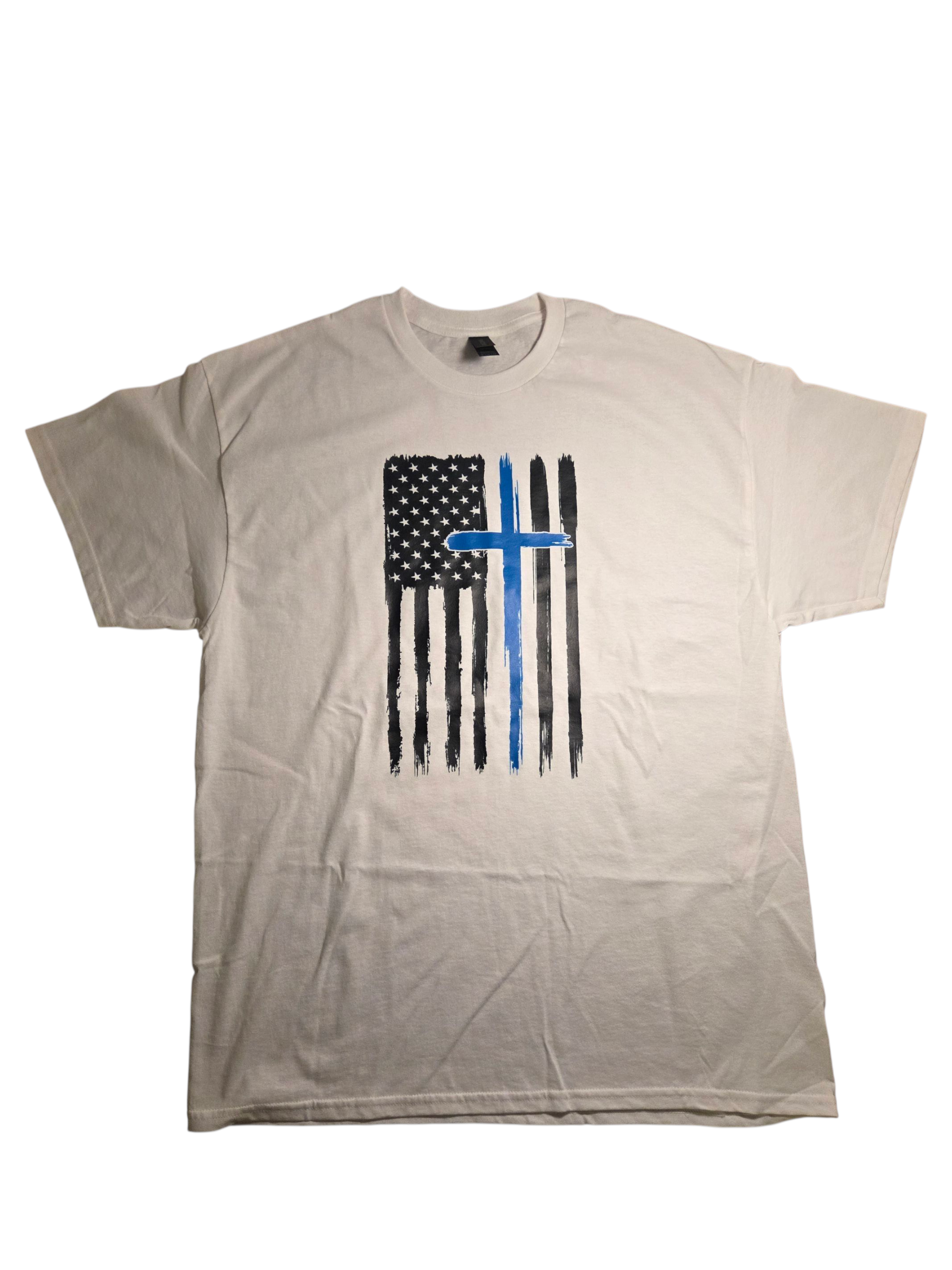 Christian/Back The Blue American Flag T-shirt