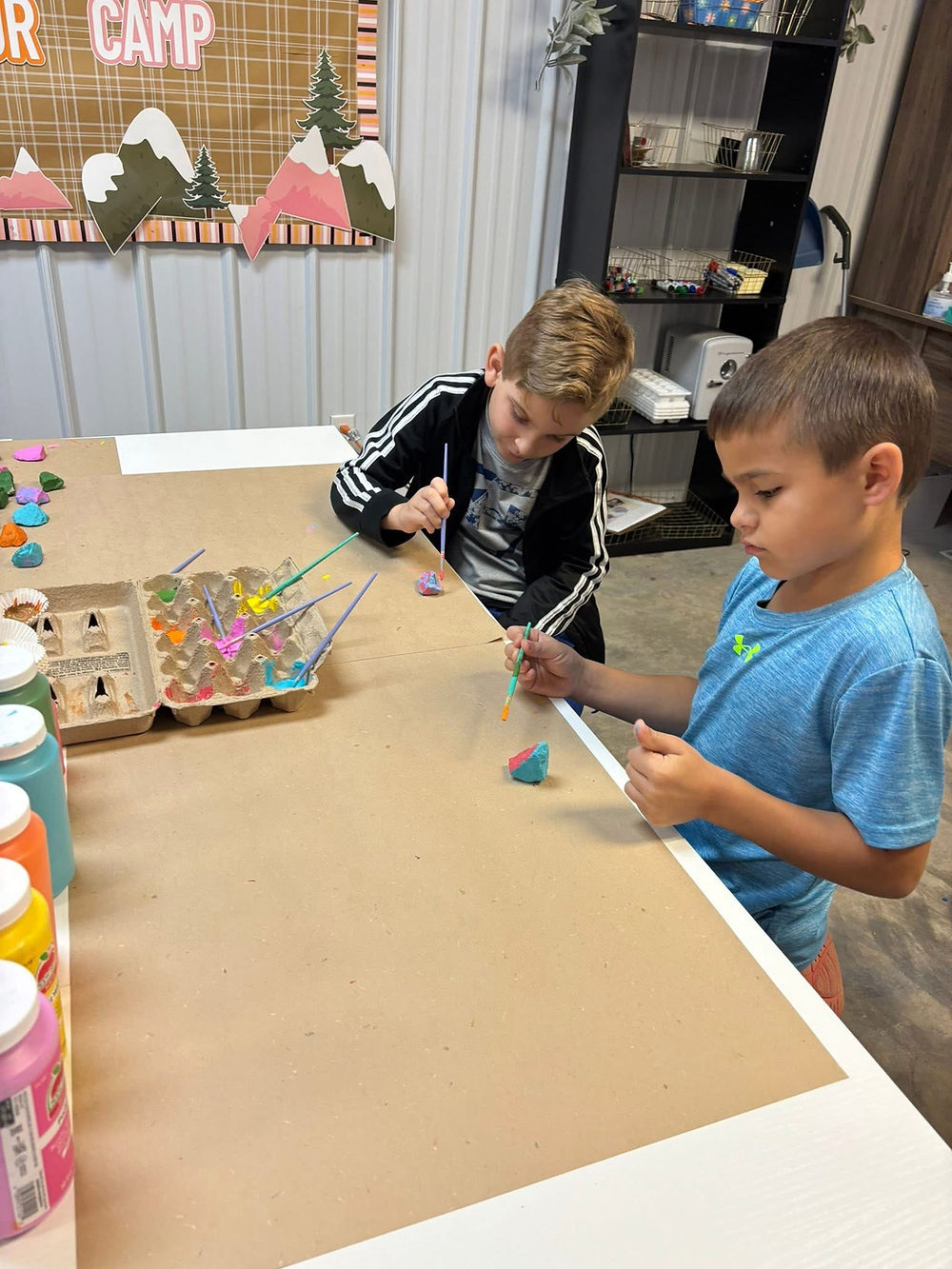 Our 2nd graders working on an art project. 
