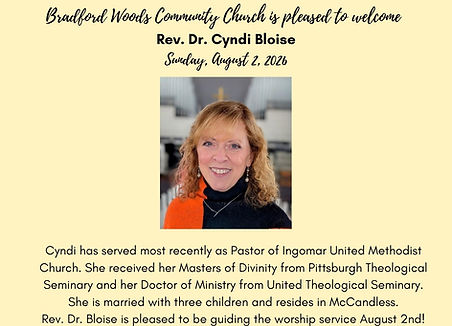 Bradford Woods Community Church is pleased to welcome Rev. Dr. Cyndi Bloise.jpg
