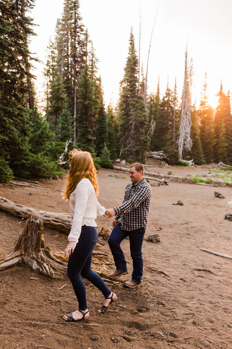 Engagement photos at Sparks Lake in Central Oregon