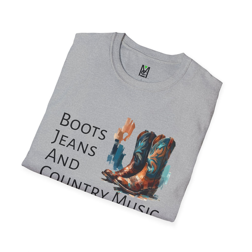 Thumbnail: Country Music Unisex T-Shirt - Boots and Jeans Design
