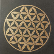 Blume des Lebens mattschwarz gold Mandala