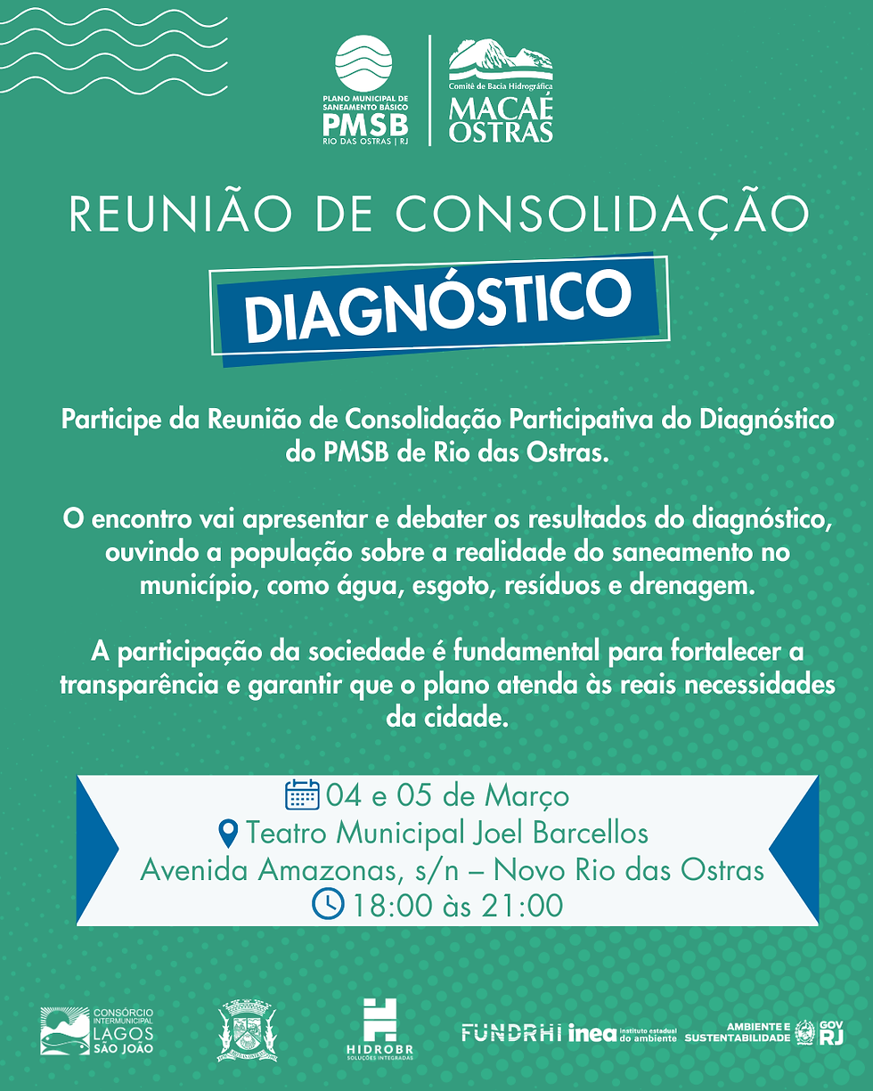 Convite da Reunião de Consolidação Participativa do Diagnóstico