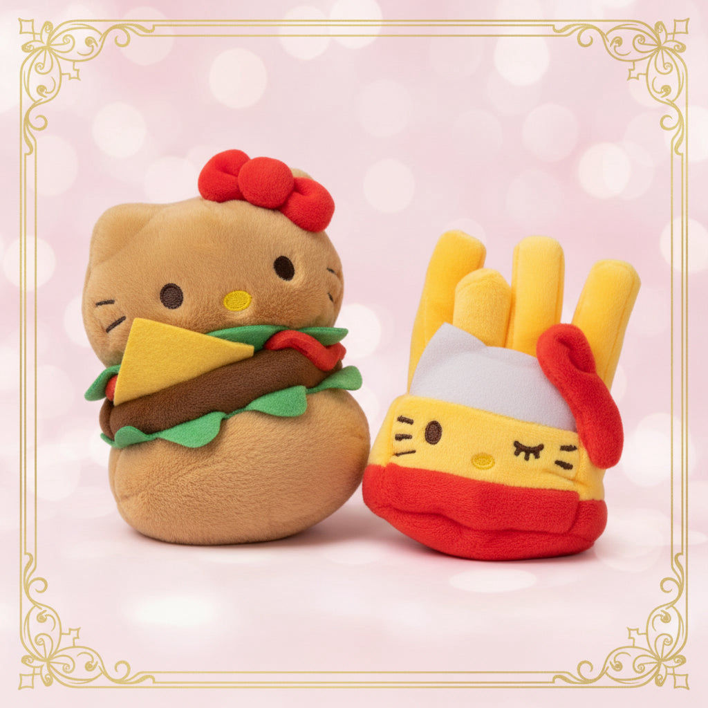 Kawaii Kitty Hamburger & Fries Set
