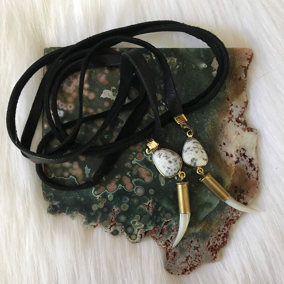 Thumbnail: dendritic opal suede lariat