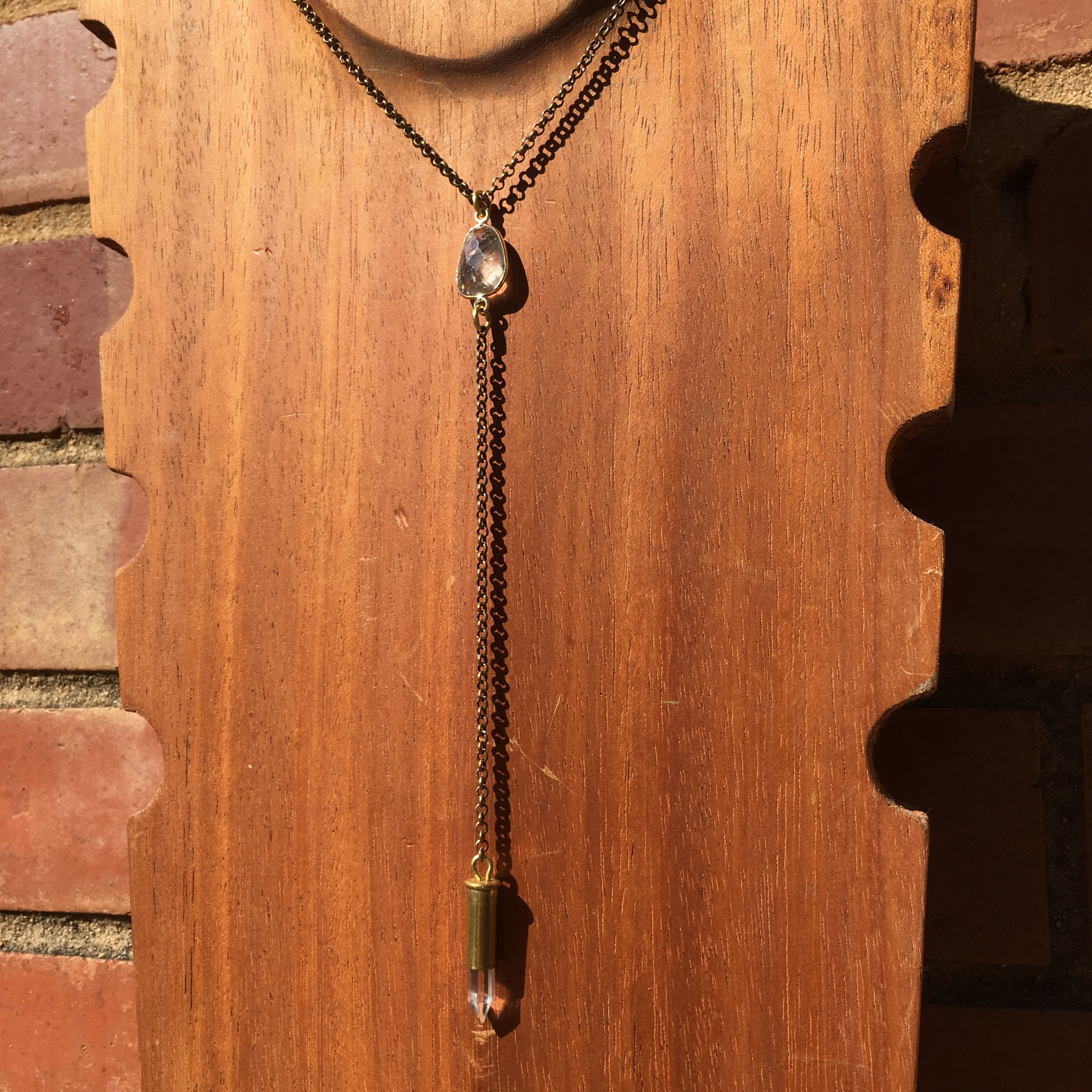 rutile quartz drop necklace