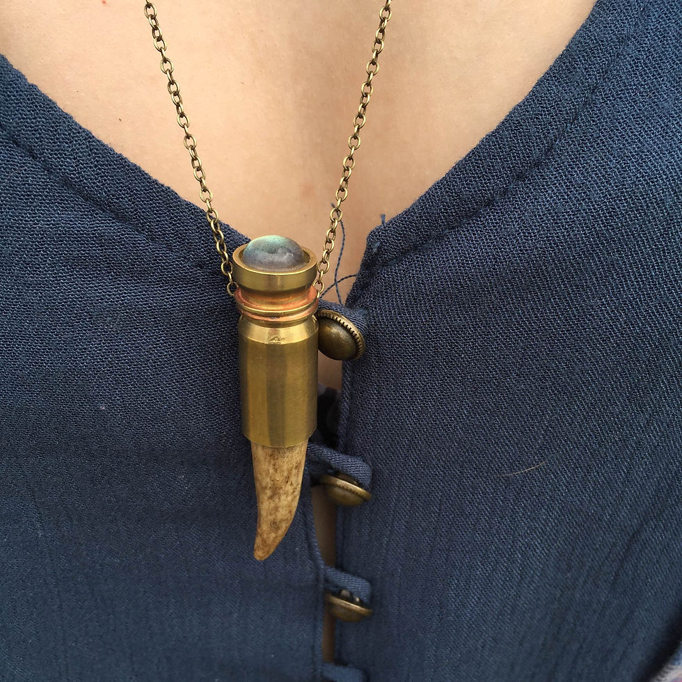Thumbnail: deer antler tandem pendant