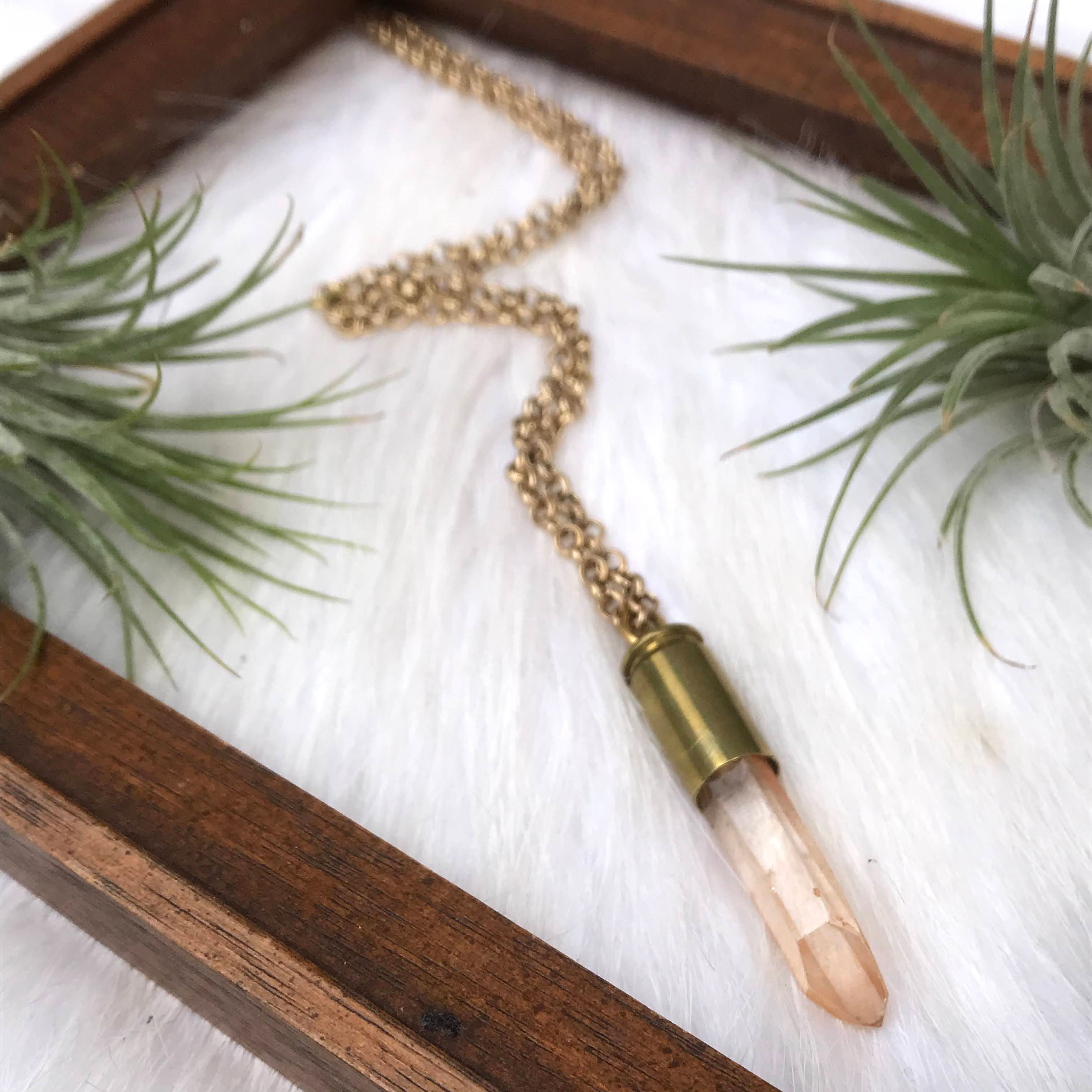 iron oxide quartz pendant