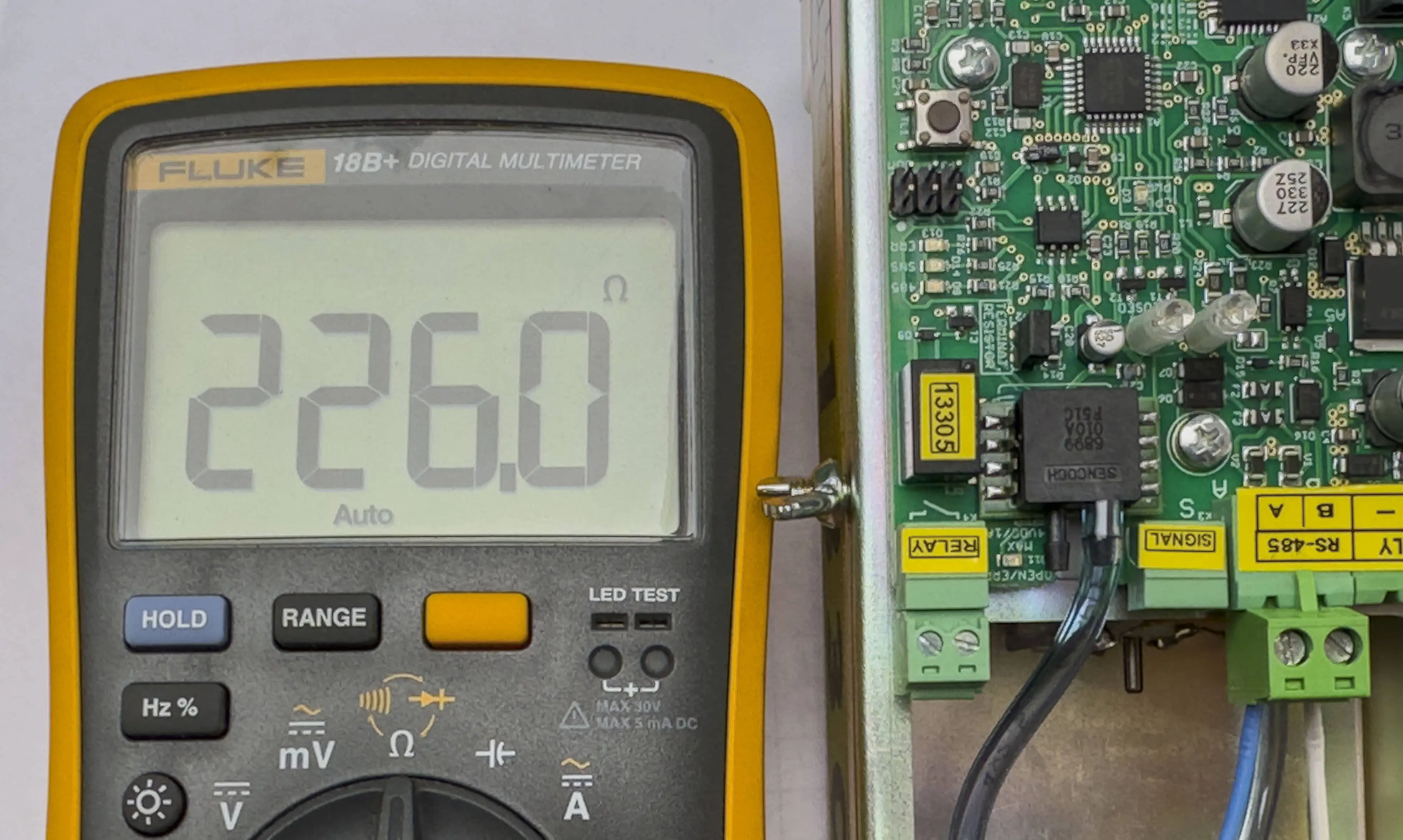 Gate TR ON - Resistance measures approximately  226 Ohm