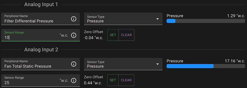 Set the pressure range
