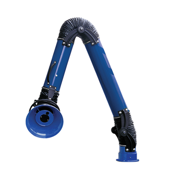 Close view of a movable local exhaust ventilation arm