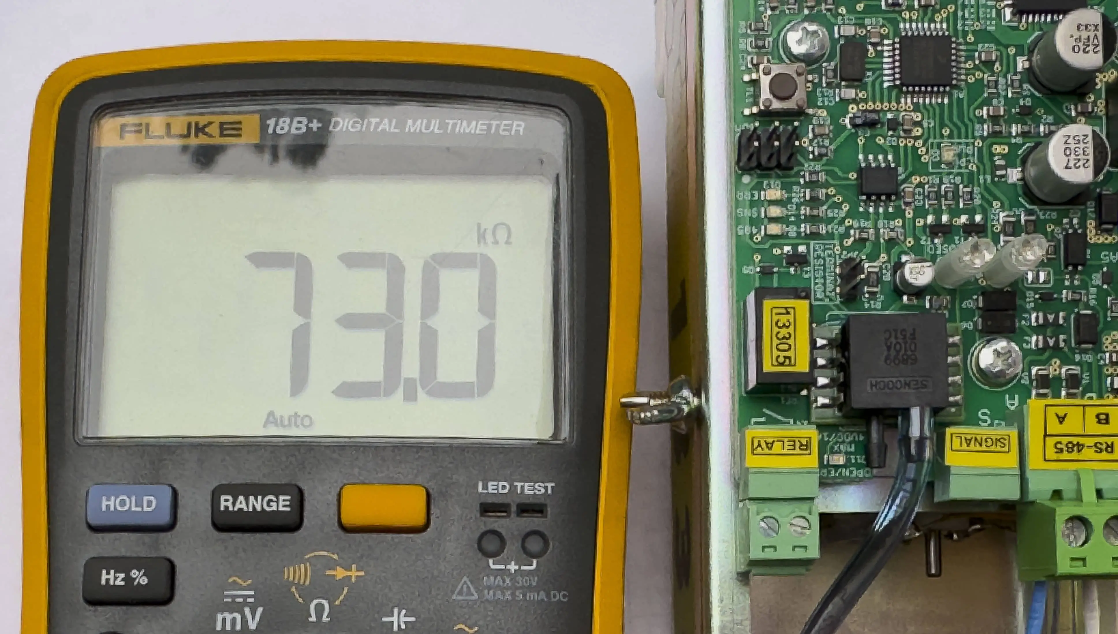Gate TR OFF - Resistance measures approximately 73 kOhm