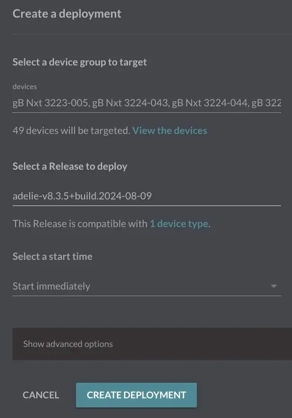 Create a deployment