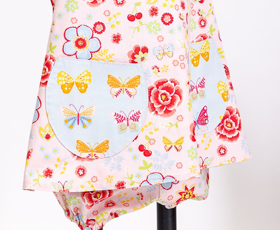 Miniature : Ensemble robe réversible papillons + bloomer