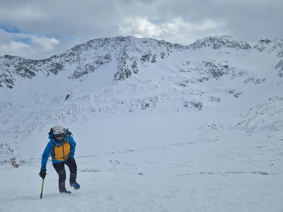 Winter approaches in very low temperatures are safer in stiff boots with enough room for proper foot insulation. A stiff sole also allows you to use semi-automatic crampons.