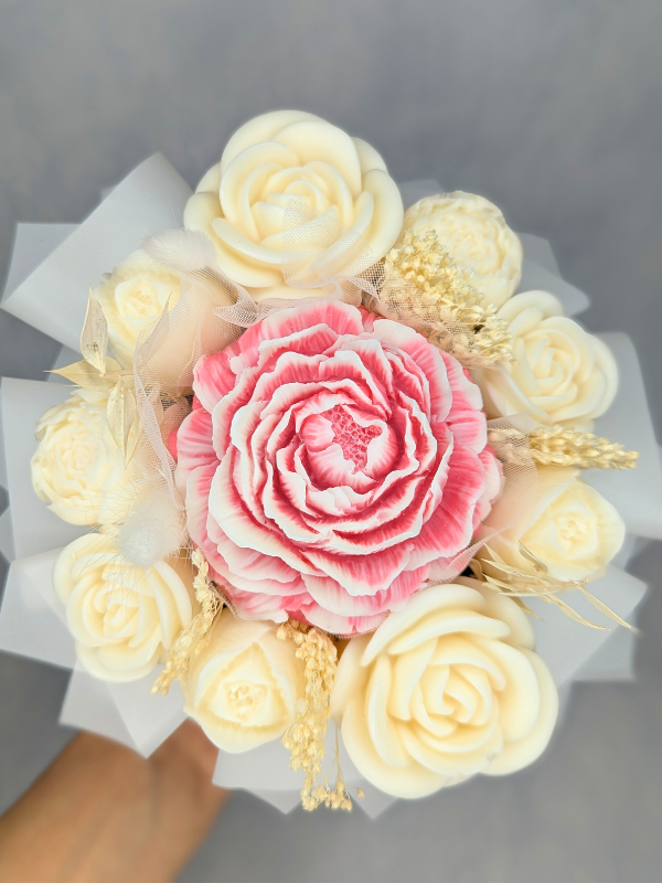 Flowerbox: Elfenbein & rosa - S