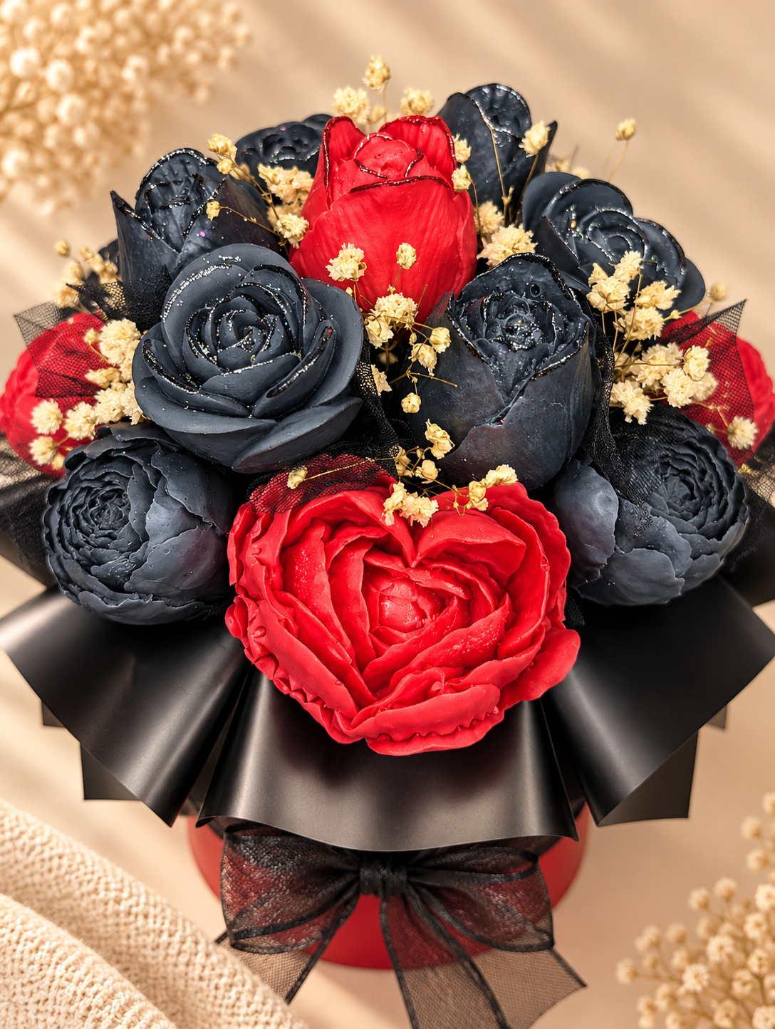Flowerbox - Schwarz & rot - S