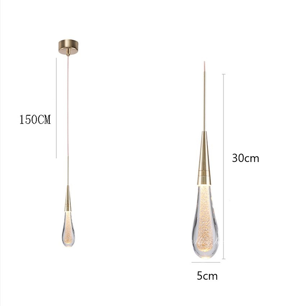 Miniatura: LUMINÁRIA LED CRISTAL PINGENTE GOTA OURO POLIDO LINDÍSSIMA