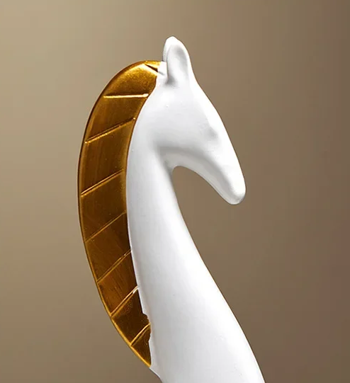 Miniatura: ESCULTURA DECORATIVA CAVALOS (DUAS PEÇAS)