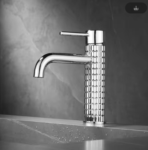 Miniatura: TORNEIRA MISTURADOR MONOCOMANDO EM METAL COM ALTO RELEVO CROMADO