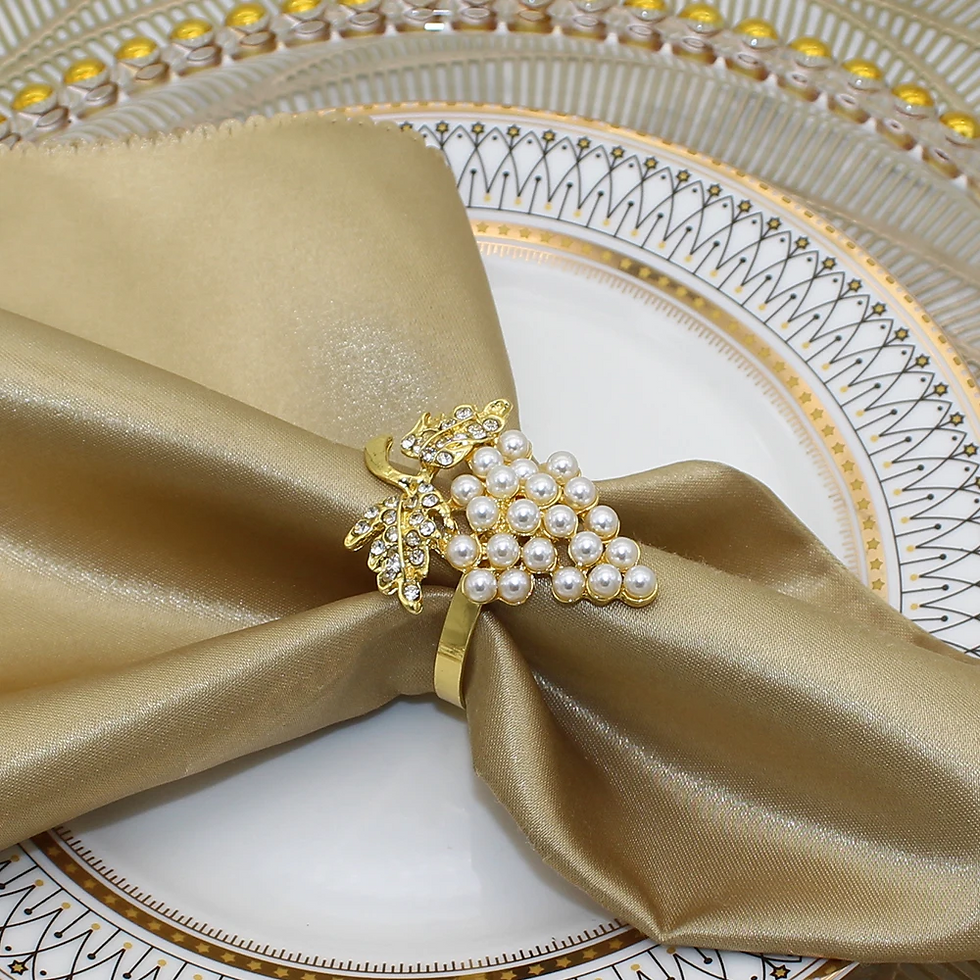 Miniatura: PORTA GUARDANAPOS LUXO DOURADO UVA (6 unidades)