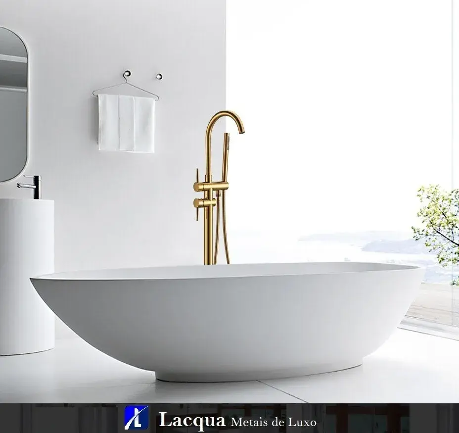 Miniatura: MISTURADOR PARA BANHEIRA DE IMERSÃO OURO POLIDO (BRILHOSO) REDONDO