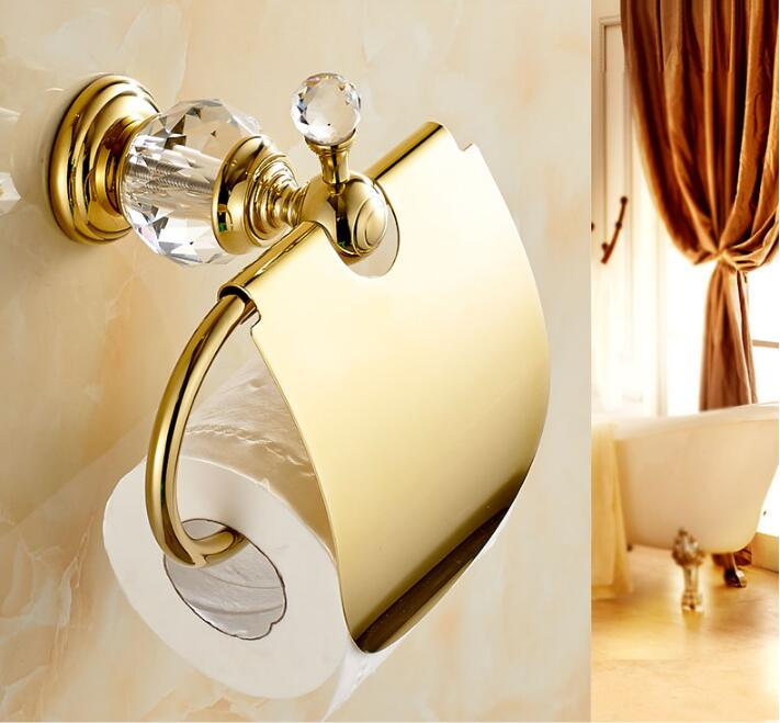 Miniatura: PAPELEIRO DOURADO COM CRISTAIS