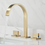 Miniatura: Torneira misturador duplo comando ouro escovado ouro fosco para banheiro lavabo dourada fosca