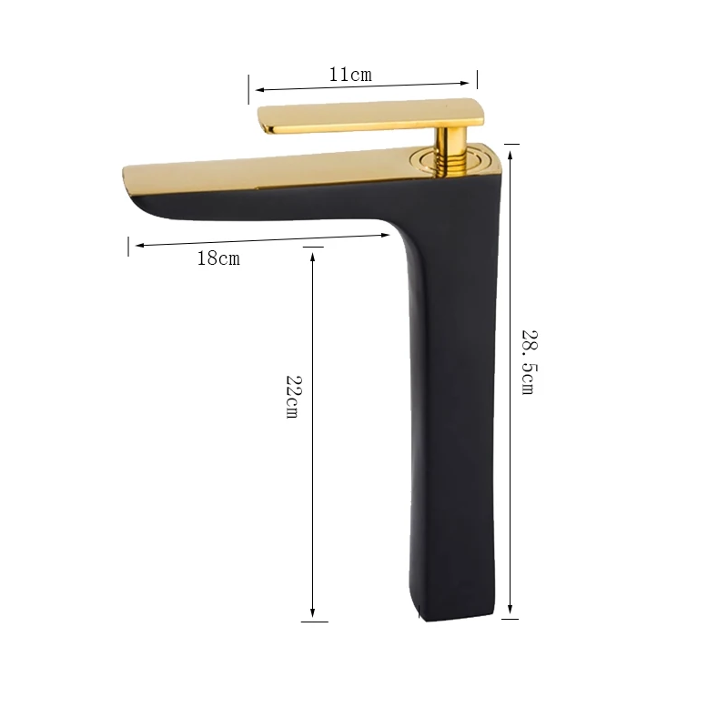 Miniatura: MISTURADOR MONOCOMANDO PRETO COM DOURADO LUXO